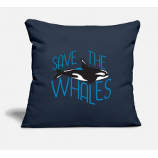 Save The Whales Navy Pillow